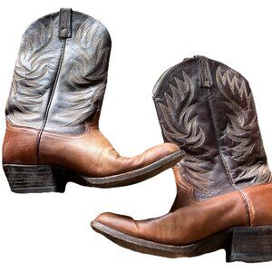 Vintage Dan Post Exotic Smooth Cowboy Western Boots Mens Size 9D Read Rodeo